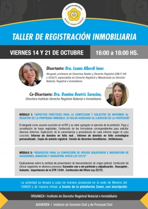 TALLER DE REGISTRACIÓN INMOBILIARIA